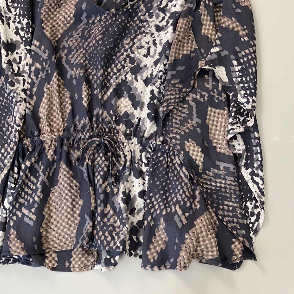 Express Python Print Silky Cold Shoulder Blouse - image 6
